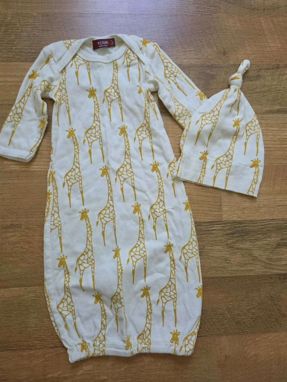 Baby Gown Lot - Copper Pearl, Hudson Baby, Milkbarn - Bison Giraffe Woodland